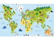 Dětská tapeta Mapa světa | Lepidlo zdarma Fototapety na Vaše přání
